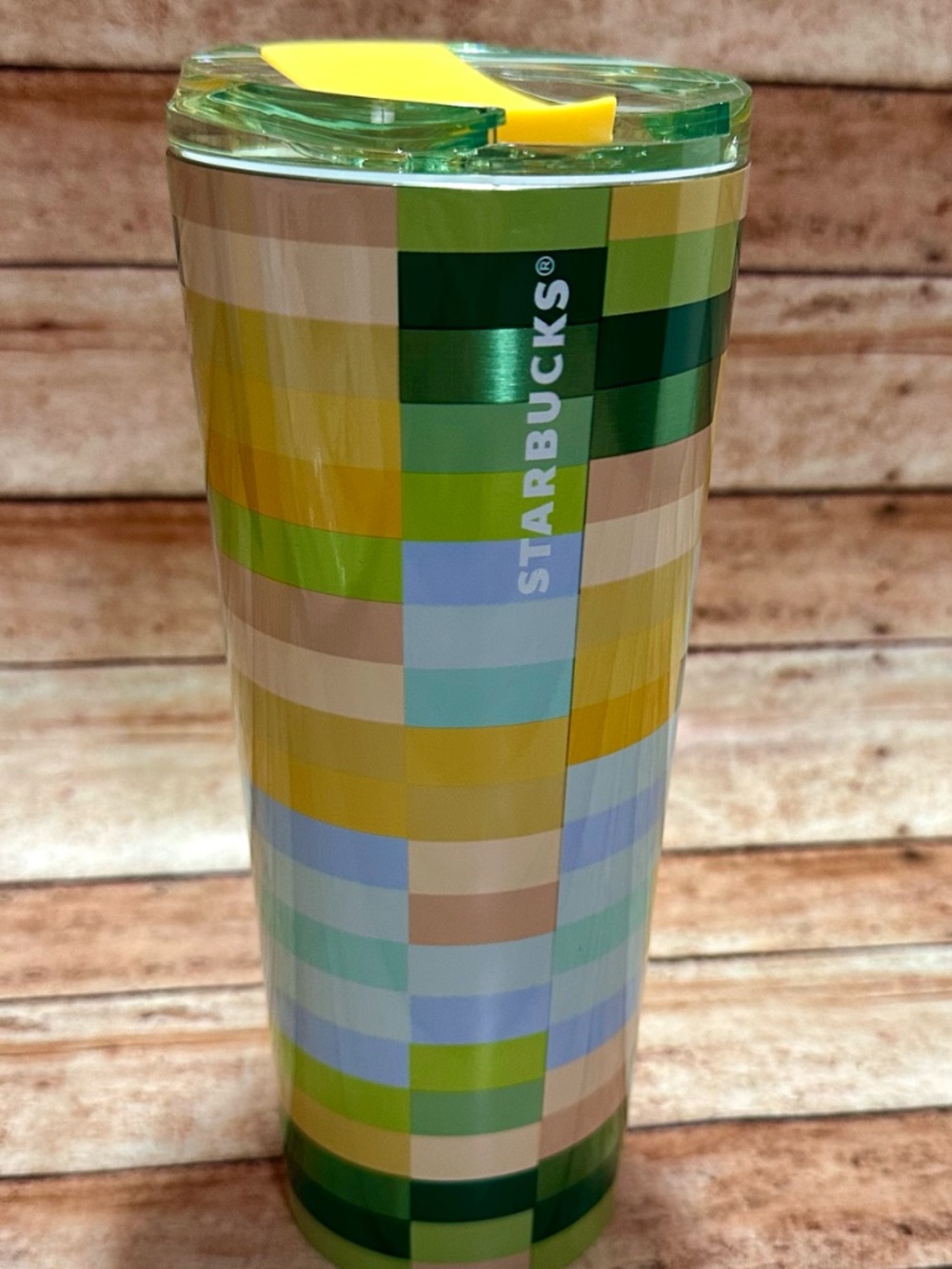 Starbucks 2025 yellow/green "Pixel" 16oz tumbler - Picture 2 of 3